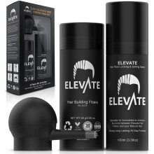 Hair Building Fibers Kit for Thinning Hair with Spray Applicator and Setting Spray, Instant Coverage Black