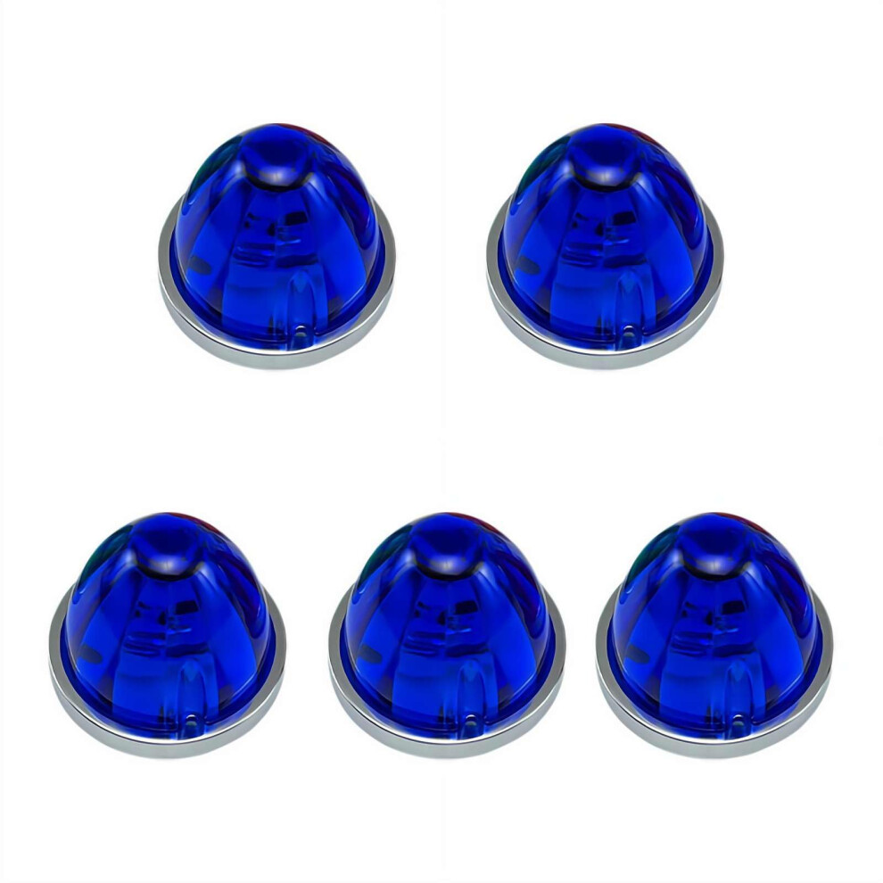 5Pcs Led Watermelon Marker Lights For Semi Truck, Ip67 Waterproof Side Lamp, Durable Blue/Amber 9070919849220