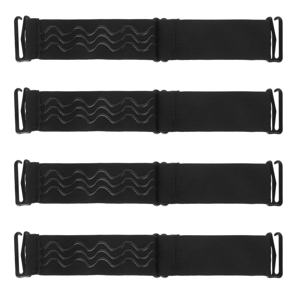 Unisex Black Adjustable Nonslip Silicone Wig Grip Band Set For Lace Front Wigs, 4 Elastic Straps
