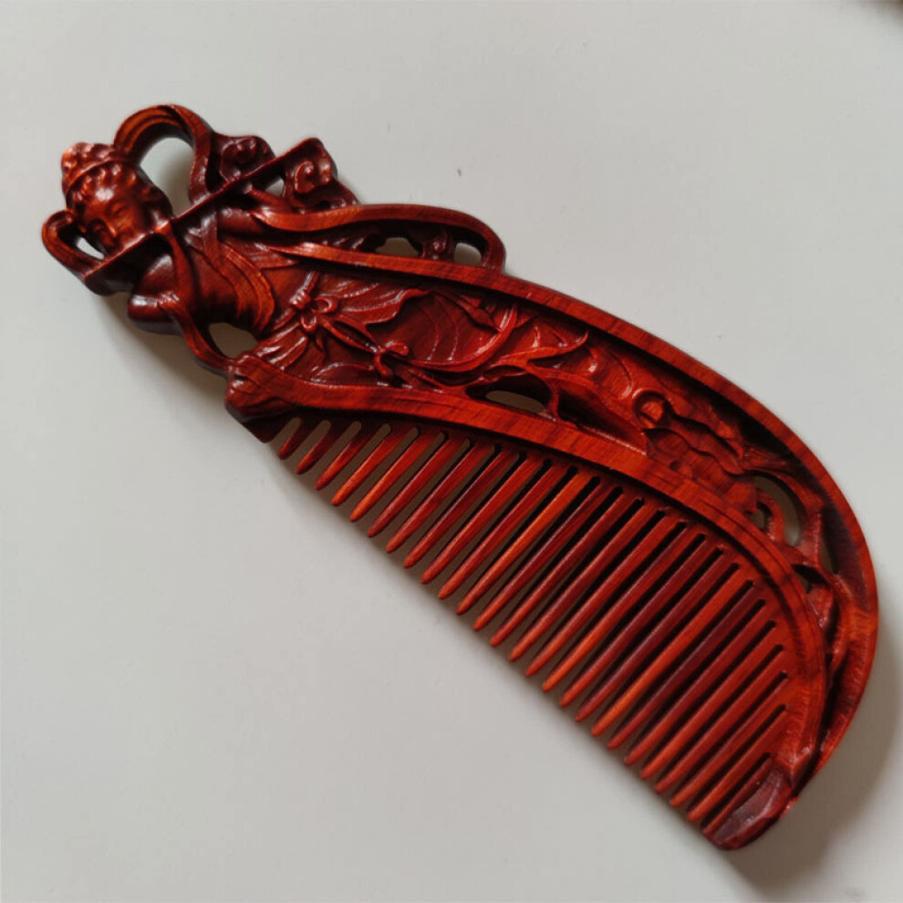 Unisex Red Handmade Natural Horn Comb Anti Static Yak Horn Hair Comb For Smooth Combing And Scalp Massage Gift