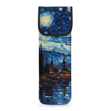 Heat Resistant Curling Iron Sleeve with Starry Sky Design, Neoprene Flat Iron Holder Travel Pouch