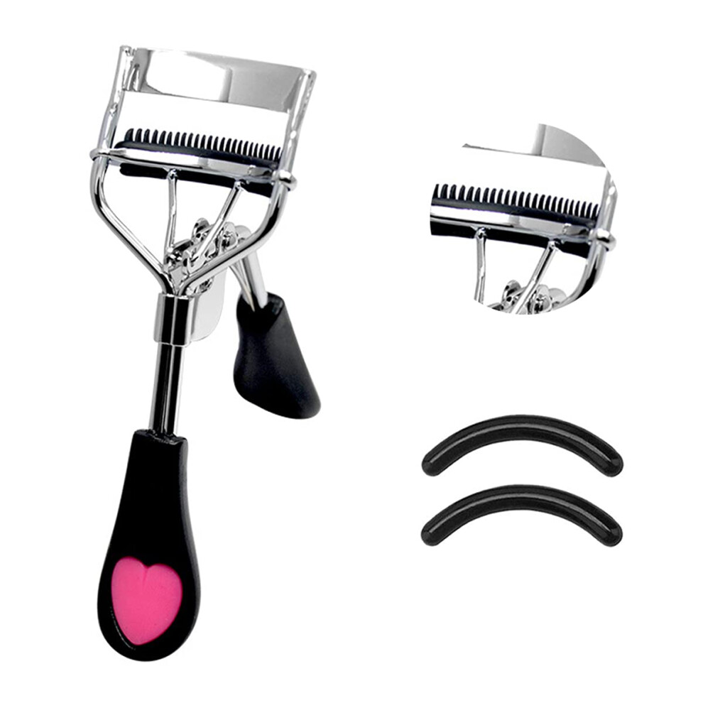 Professional Eyelash Curler with BuiltIn Comb and Silicone Pads for Painless Fast Curl