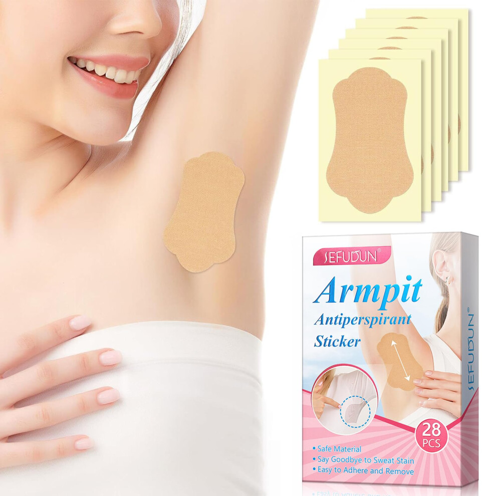 Underarm Sweat Pads 28 Pcs, Invisible SelfAdhesive Armpit Absorbing Pads for Clothing Protection