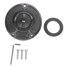 Motorcycle Gas Cap CNC Aluminum Keyless Push Rotation Universal Fuel Tank Cap Tight Seal