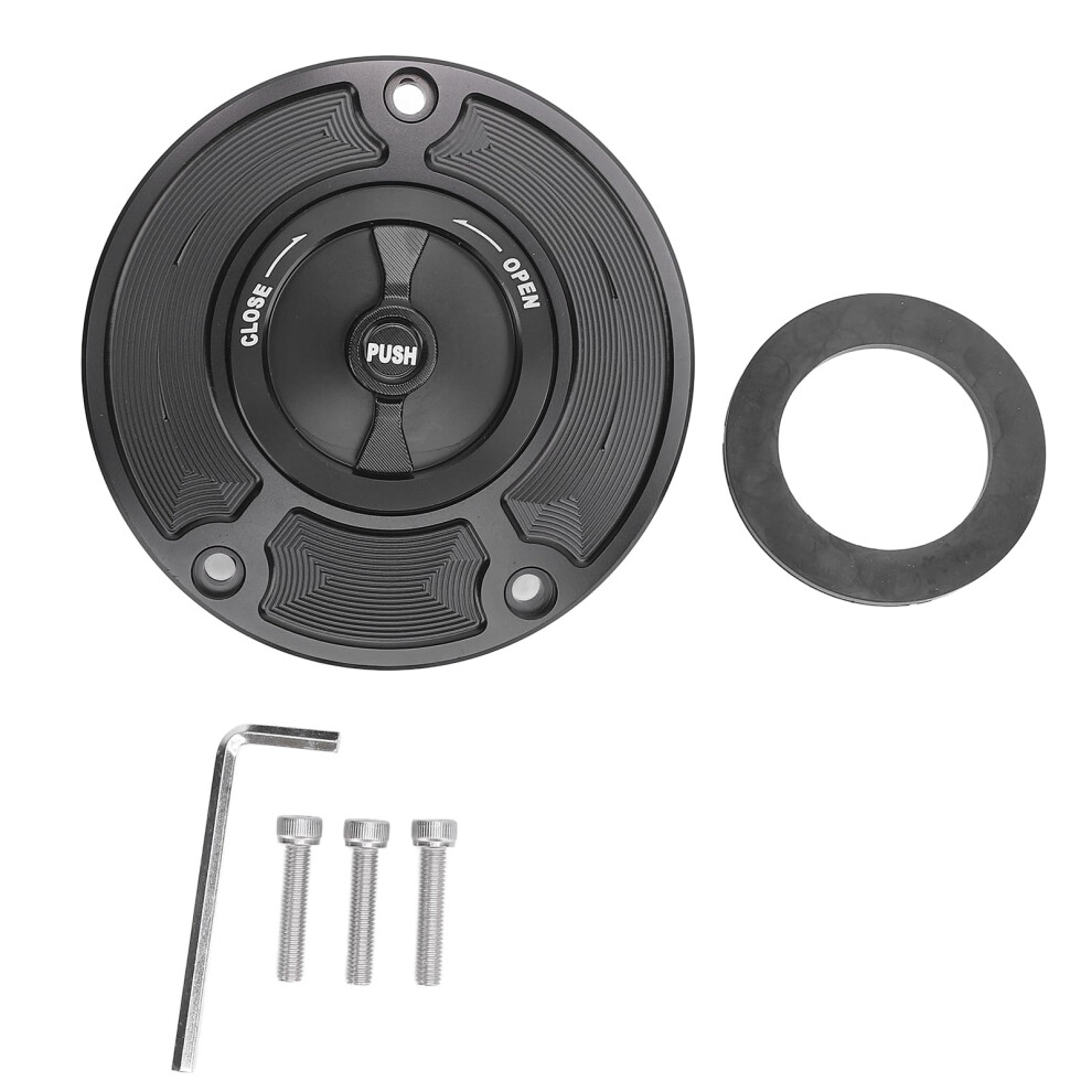 Motorcycle Gas Cap Cnc Aluminum Keyless Push Rotation Universal Fuel Tank Cap Tight Seal 9113335641150