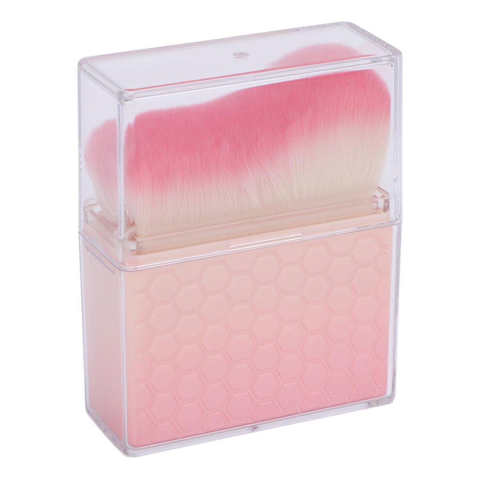 Pink Gradient Retractable Makeup Brush With Soft Dense Bristles For Travel And Precision Application