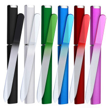 6 Pack Tempered Glass Nail File with Case, Double Sided Crystal Manicure Tool, Six Colors