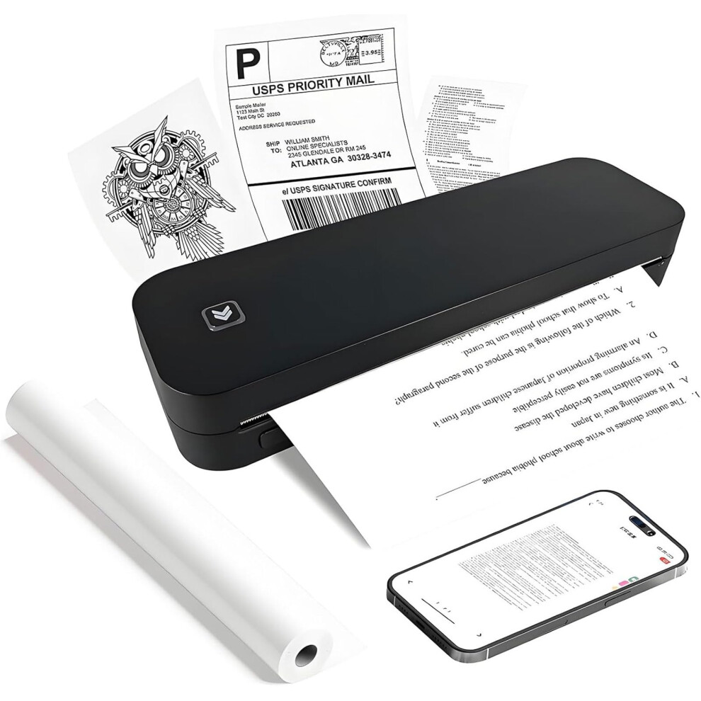 Black Tattoo Stencil Printer Wireless A4 Bluetooth Usb 2 In 1 Rechargeable Inkless Resolution