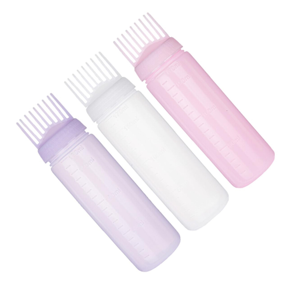 3pcs Hair Dye Applicator Bottles with Comb Tip for Precise Root Application and Scalp Care