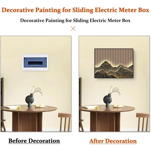 Electrical Panel Cover Decorative Wall Mounted with Elegant Sliding Design, 40x30cm Color1 2