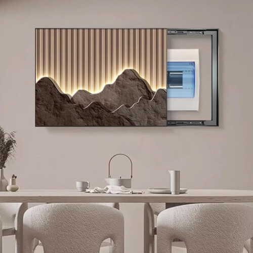Electrical Panel Cover Decorative Wall Mounted with Elegant Sliding Design, 40x30cm Color1 1