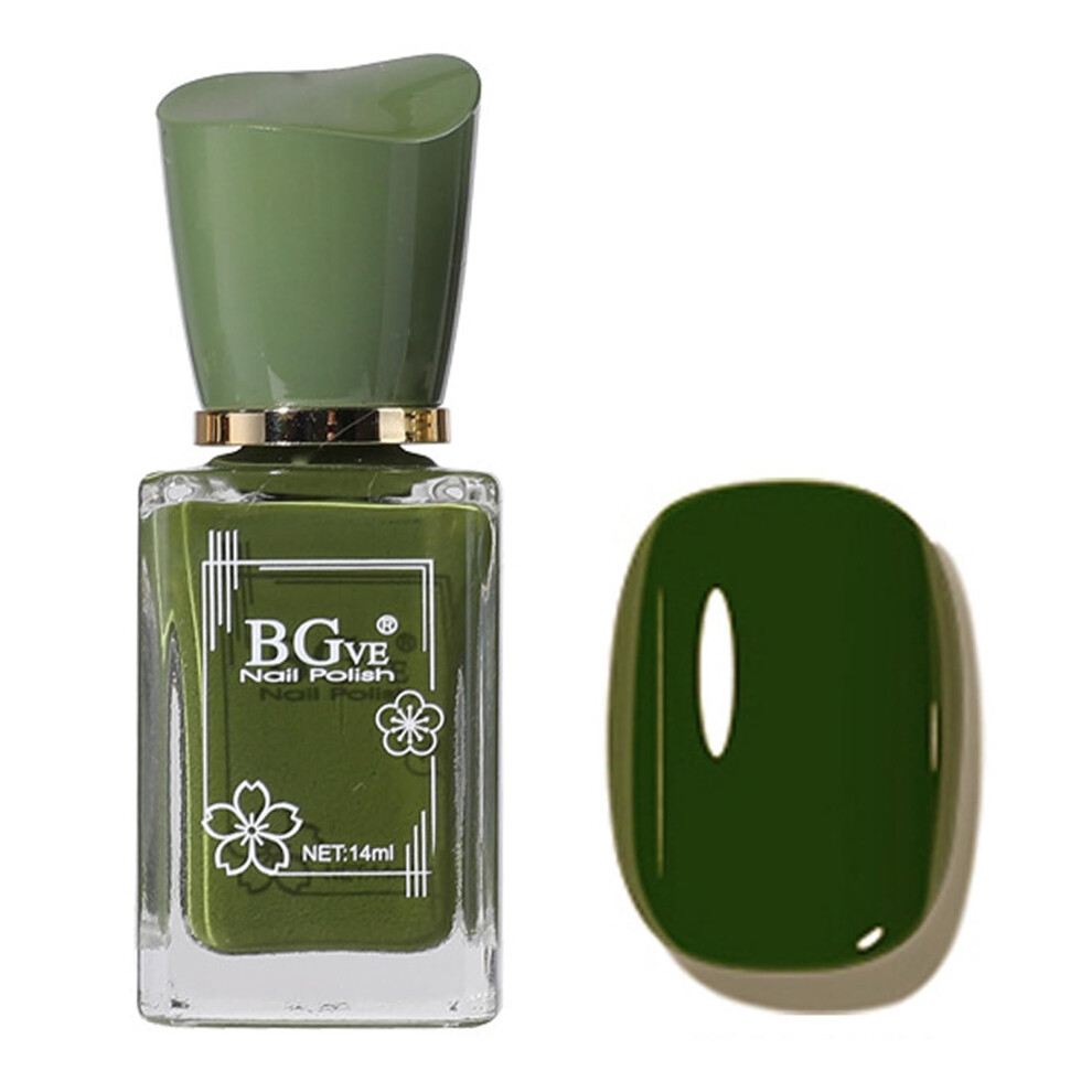 Dark Green Nail Polish Quick Dry Long Lasting Chip Resistant Glossy Finish for Manicure