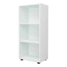 Biblioteca de design para sala estante estilo original a 3 níveis 108 x 49 x 30 cm branco 03_0006515