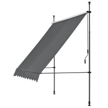 Brise-soleil - HELLOSHOP26 - 03_0001119 - 350x120x200-300 cm - Armature acier - Tissu polyester gris