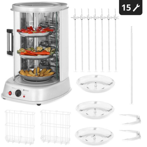 Verticale rotisserie - 1800W - 31L - RVS - 60 min timer
