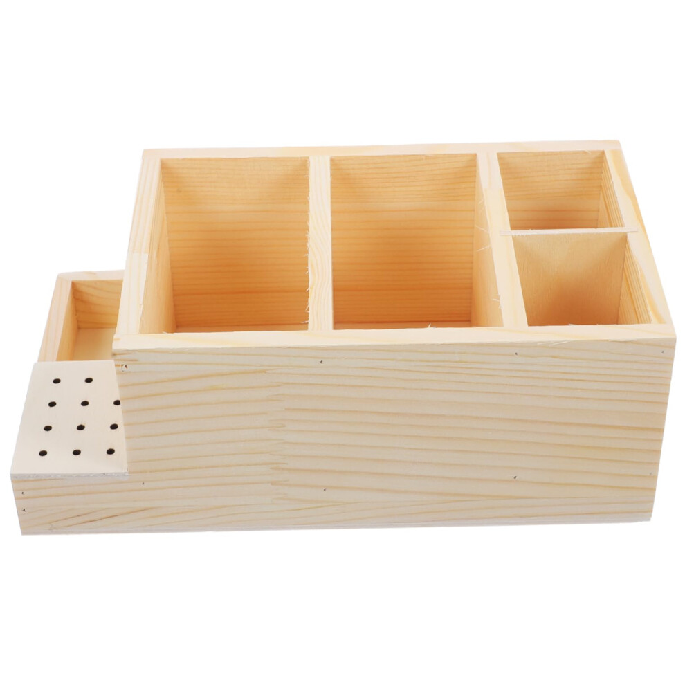 Wooden Nail Drill Bit Holder Organizer Box with Clear Visibility for Salon and Home