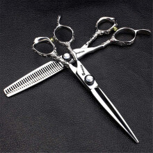 Left Handed Hairdressing Scissors Set 6 Inch – Professional Hair Cutting and Thinning Shears with Ergonomic Design and Adjustable Tension