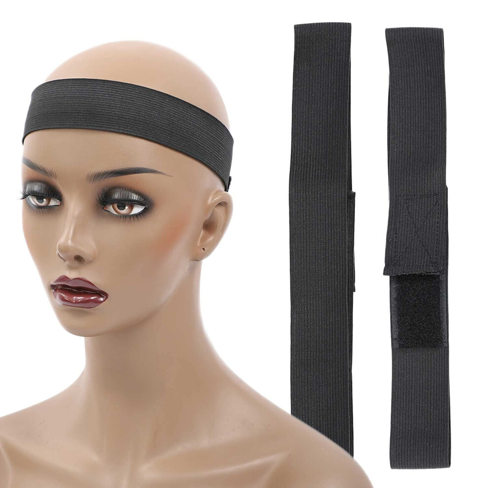 2PCS Elastic Wig Band Lace Melting Band with Adjustable Hook Closure for Secure Comfortable Fit