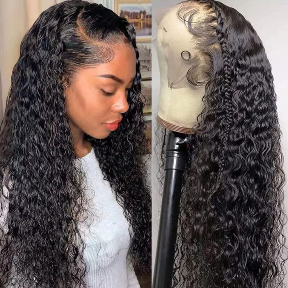 20 Inch Wet and Wavy HD Lace Front Wig Brazilian Virgin Human Hair with Transparent Lace Natural Hairline