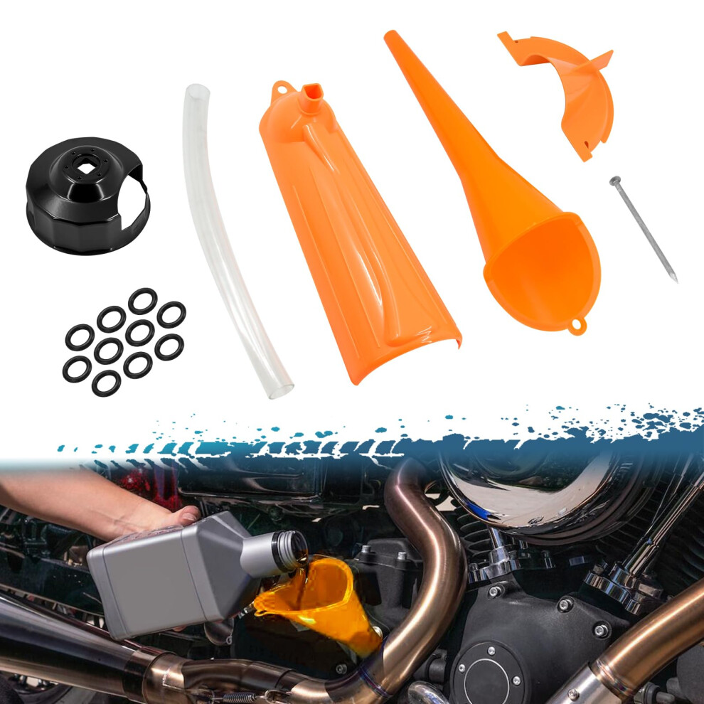 Oil Change Kit With Spill Funnel And Filter Wrench For Harley Davidson Primary Case 9113335642300