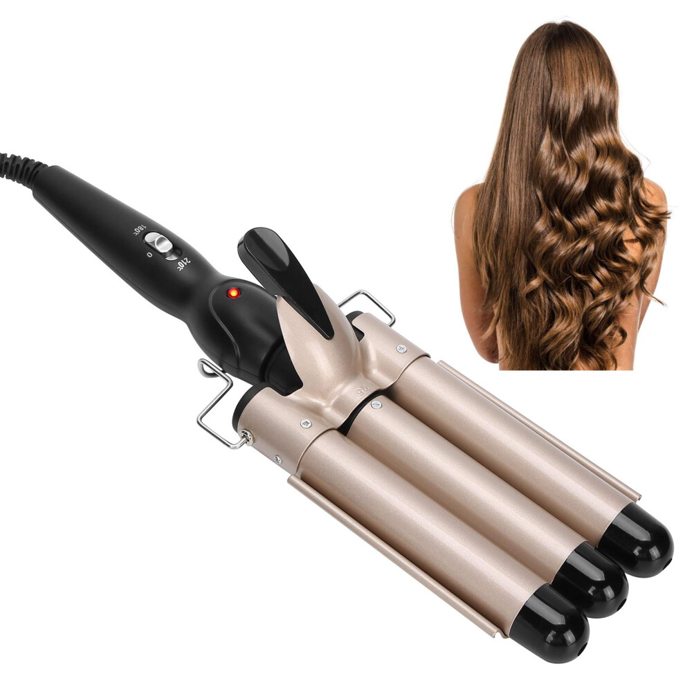 Triple Barrel Curling Iron for Beach Waves, 25mm Ceramic Hair Waver with Fast HeatUp and Dual Temp Modes