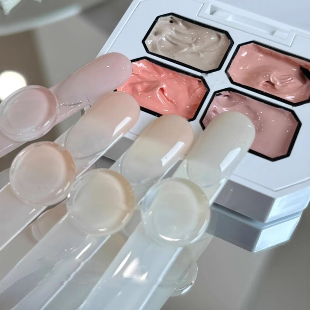 Pink,Cream Nude Gel Nail Polish Set Light Pink Solid Gel Paint For French Manicure Uv Led Quick Curing Longlasting Wear