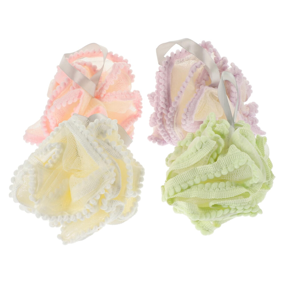 Bath Loofah Set for Men â Soft Exfoliating Shower Scrubber with Rich Lather, 4 Pack
