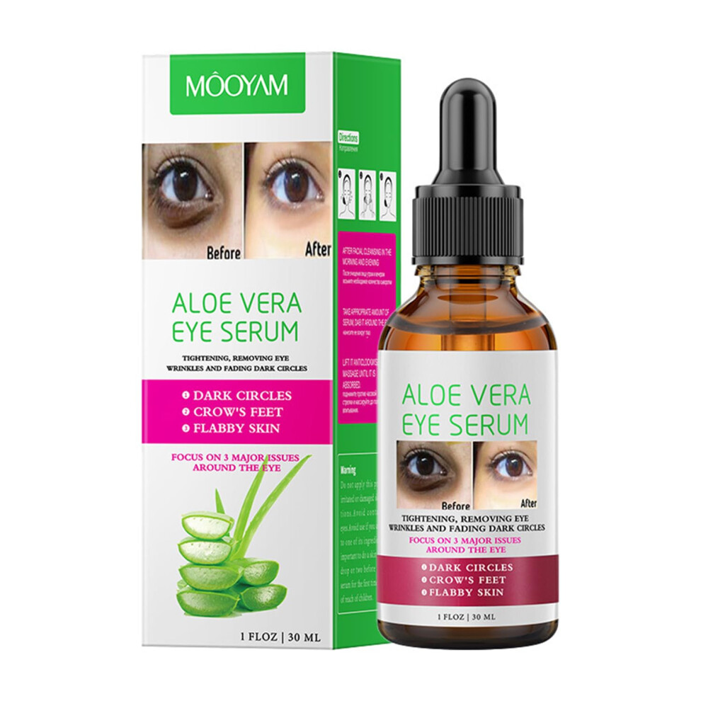 Dark Aloe Vera Eye Serum For Circles And Puffiness, Antiaging Hydration, Smooth Fine Lines, 1Oz