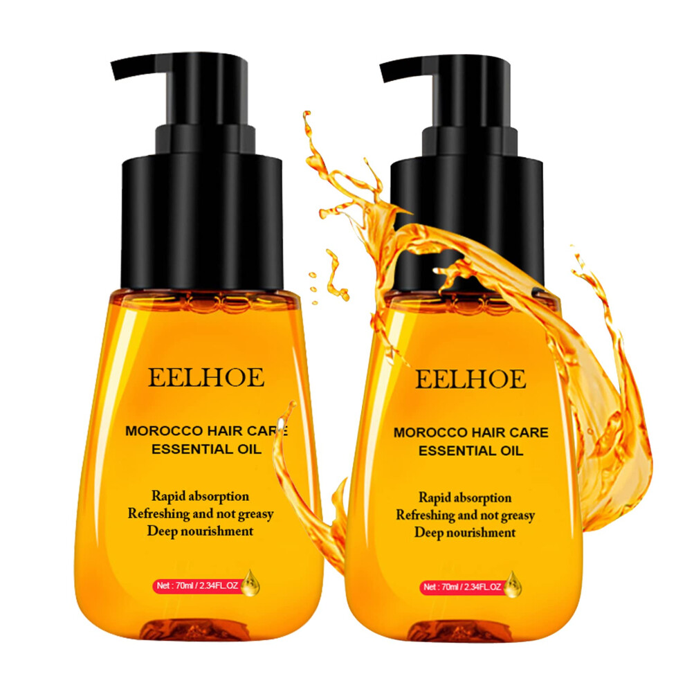 Anti Frizz Hair Serum with Moroccan Argan Oil, Deep Hydration and Shine, Dual 70ml Pack