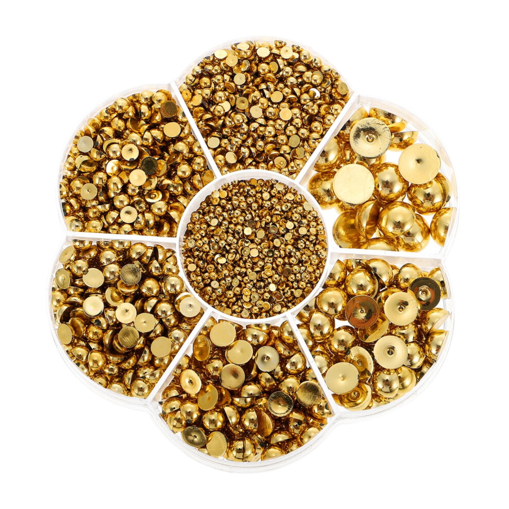 Nail Art Pearls with Realistic Finish, Gold and Silver Half Pearl Charms for DIY Manicure Crafts