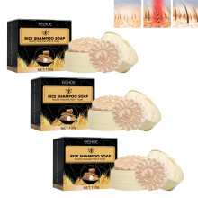 Rice Water Shampoo Bar 2 in 1 Unscented Solid Shampoo and Conditioner for Hair Growth 3Pc