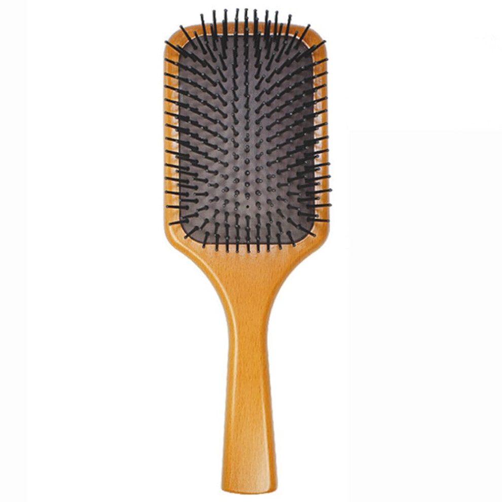 Large Wooden Paddle Hair Brush with Gentle Detangling Technology, Anti Static and Scalp Massage Cushion