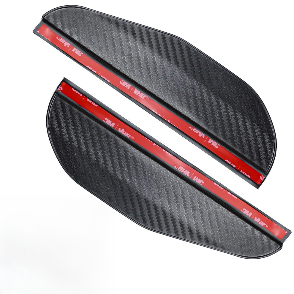 2Pcs Car Mirror Rain Guard Visor, Waterproof Carbon Fiber Side Rearview Protector For Most Cars 9070919853449