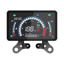 Universal Digital Motorcycle Speedometer and Tachometer Gauge with Odometer Bracket Color21