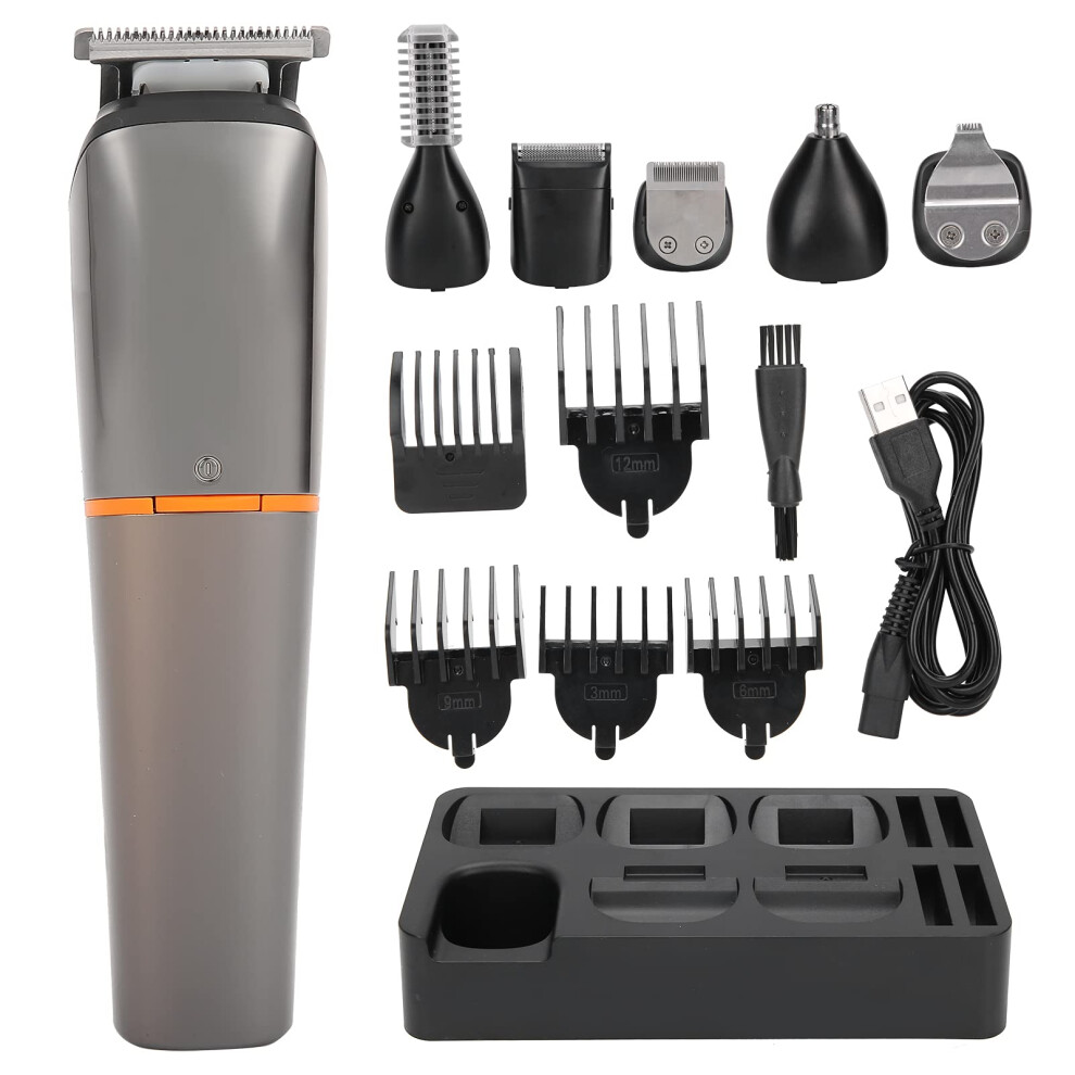 6 in 1 Electric Hair Clipper and Beard Trimmer for Men, USB Fast Charging Grooming Kit