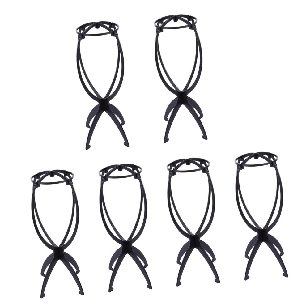 Unisex 6Pcs Plastic Wig Stand Holder For Drying Storage And Display At Home Or Salon