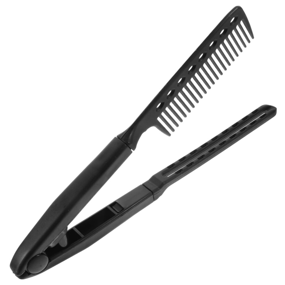 Unisex Professional Vshape Hair Straightening Comb With Ergonomic Grip For Curly Hair Styling
