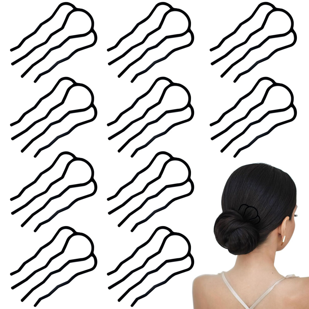 Unisex Black Metal Hair Side Combs Set For Women, Durable Alloy French Twist Hair Comb, Secure Updo Styling