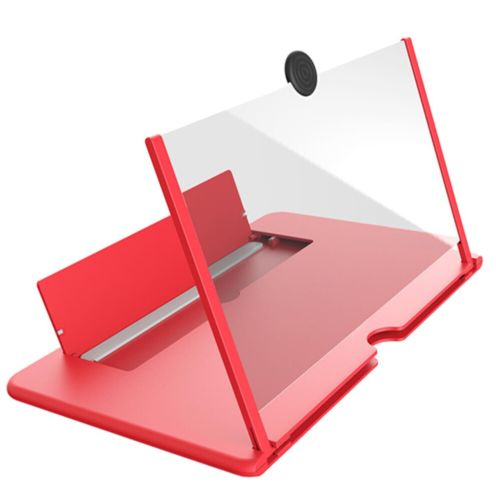Phone Screen Magnifier Stand With Hands Viewing, 3D Mobile Amplifier For Smartphone Videos Red 9174973352570