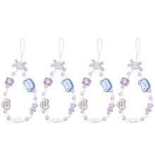 4PCS Bear Beaded Phone Charm Strap with Heart and Butterfly for Bags, Cases, Colorful Accessory
