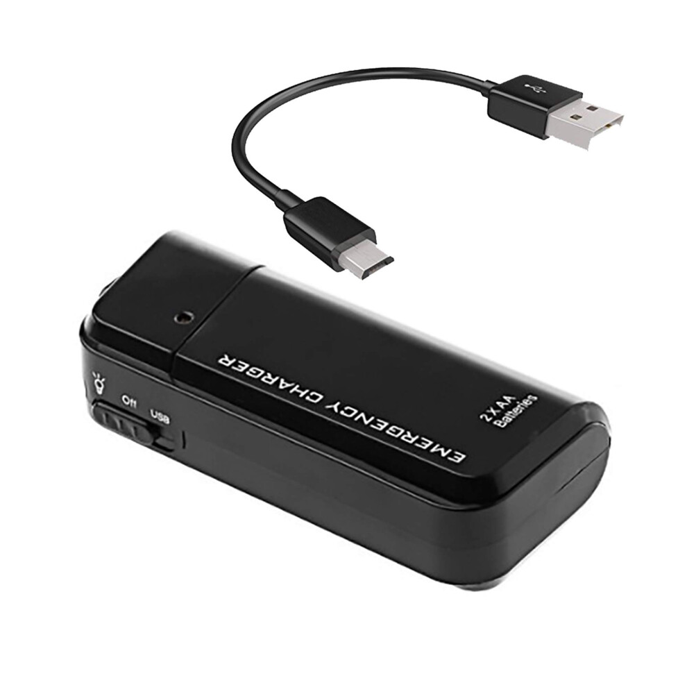 Portable Aa Battery Phone Charger With Led Emergency Usb Power Bank For Samsung Galaxy Note 4 Light/Black 9174973353355