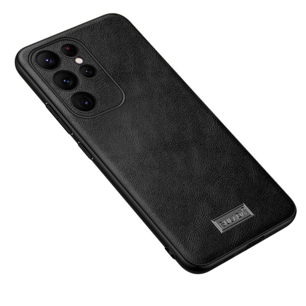Case For Samsung Galaxy S24 Ultra Vegan Leather Shockproof Slim Cover With Enhanced Camera Protection Black 9044945288377