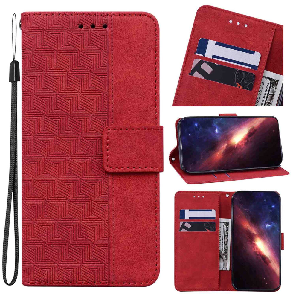 Wallet Phone Case For Umidigi A7 Pro, Slim Pu Leather Folio Cover With Card Holder And Kickstand Red 9044945289039