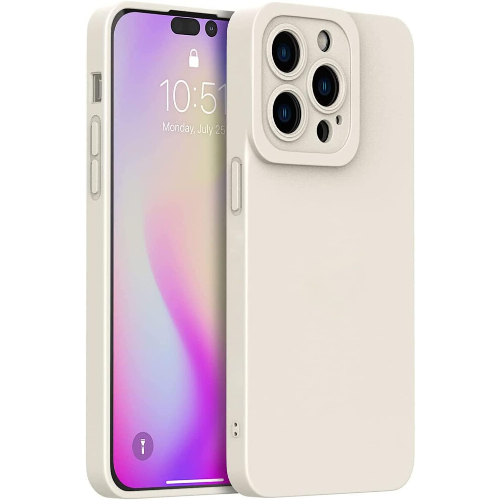 Slim Shockproof Silicone Case For Iphone 14 Pro Max 6.7 Inch With NonâSlip Grip And Raised Camera Edge White 9044945289053