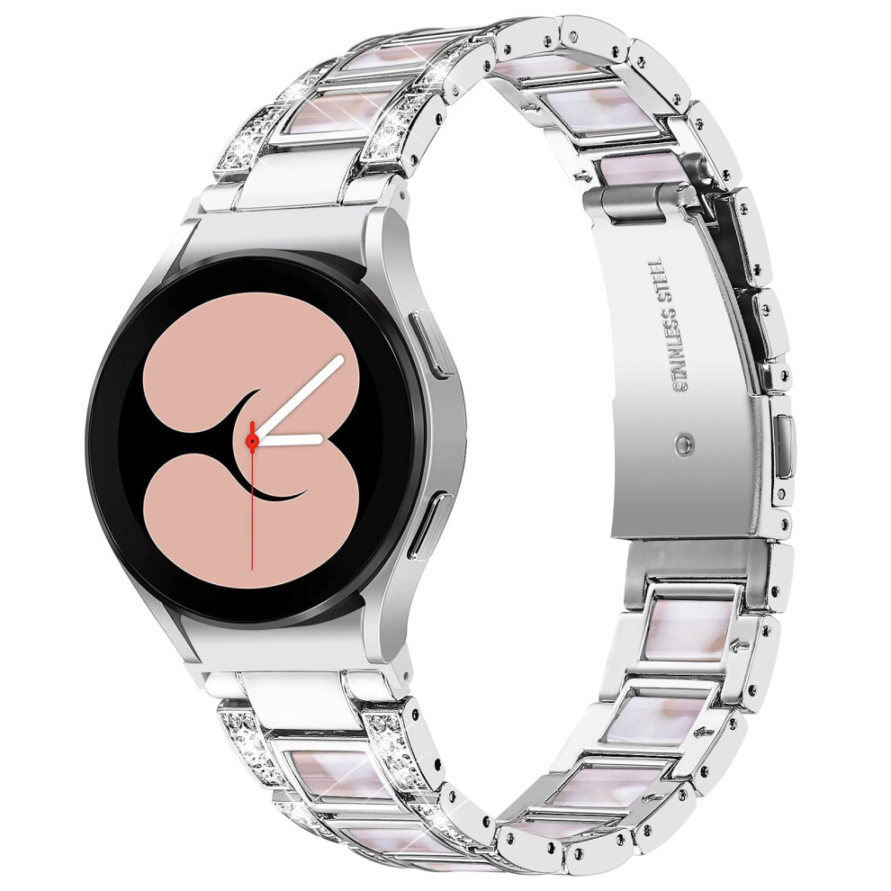 Elegant Rhinestone Metal Resin Strap For Galaxy Watch 4 40Mm 44Mm And Samsung Watch 4 Classic 42Mm 46Mm 9044945289251