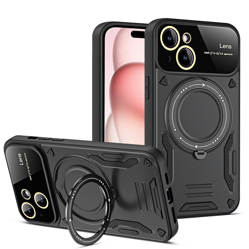 Case With 360 Magnetic Ring Kickstand, Shockproof Drop Protection, For Iphone 13 Magsafe Black 9174973354901