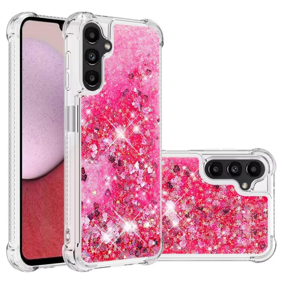 Glitter Liquid Shockproof Tpu Case With Raised Edge Sparkle Design For Samsung Galaxy A35 5G Pink 9174973354949