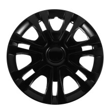 Black Car Wheel Hubcaps with Wide Compatibility, Easy Snap Installation and Enhanced Rim Protection