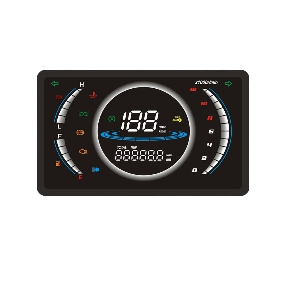 Universal 12V Motorcycle Digital Speedometer With Rpm Odometer Temperature And Gear Display 9113335646759