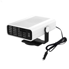 12V Car Heater and Windshield Defroster 2 in 1 Heating Cooling with 360 Rotary Stand Black White